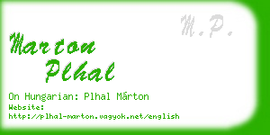 marton plhal business card